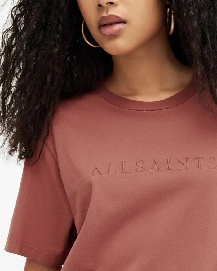 Pippa Oversized Boyfriend TShirt Rich Pink Women AllSaints Tops and Shirts