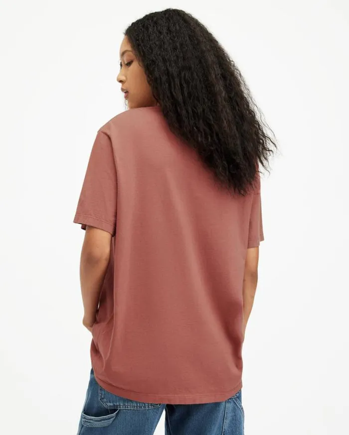 Pippa Oversized Boyfriend TShirt Rich Pink Women AllSaints Tops and Shirts