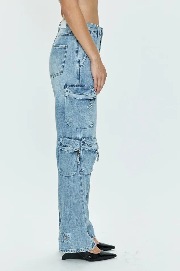 Pistola Denim Denim Women Bobbie Mid Rise Loose Straight Cargo 8211 Varsity Varsity