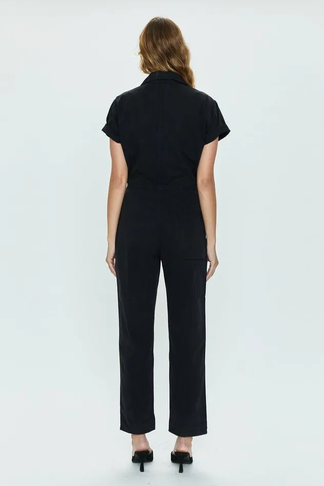 Pistola Denim Jumpsuits and Rompers Women Grover Short Sleeve Field Suit 8211 Fade To Black Fade To Black