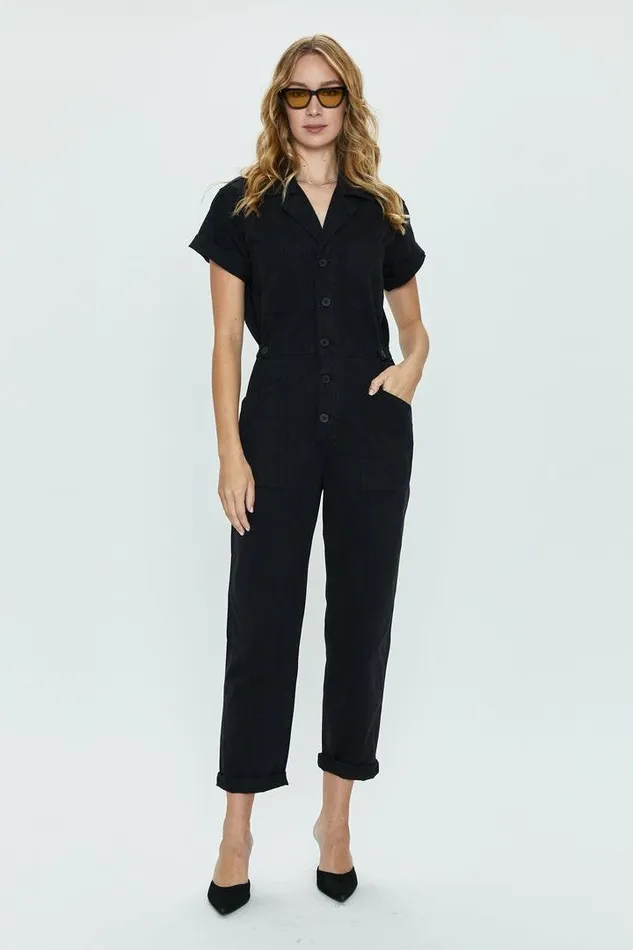 Pistola Denim Jumpsuits and Rompers Women Grover Short Sleeve Field Suit 8211 Fade To Black Fade To Black
