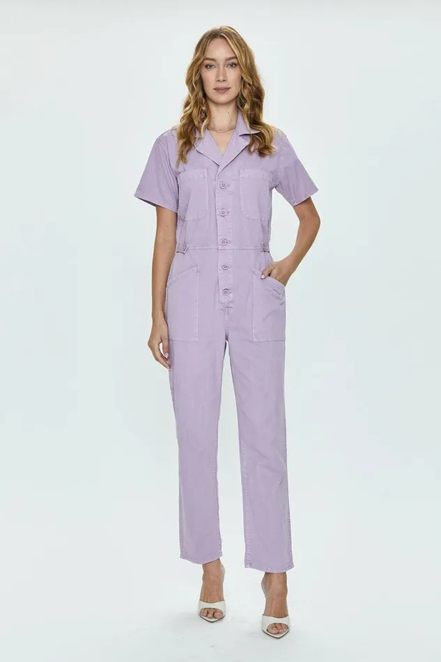 Pistola Denim Jumpsuits and Rompers Women Grover Short Sleeve Field Suit 8211 Iris Iris