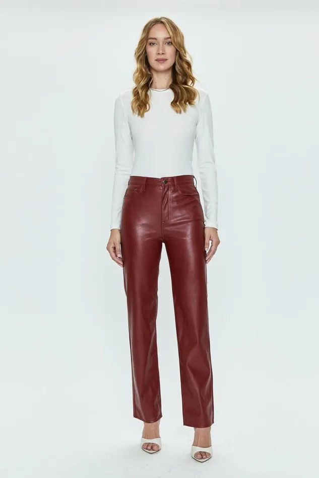 Pistola Denim Pants Women Cassie Super High Rise Straight 8211 Carmine Carmine