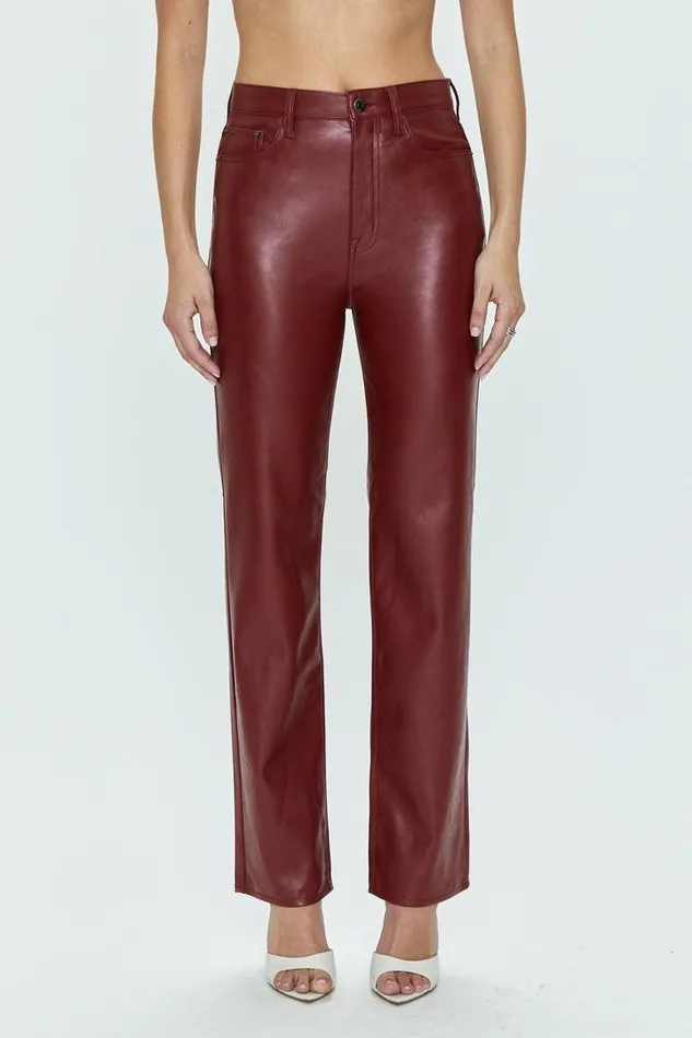 Pistola Denim Pants Women Cassie Super High Rise Straight 8211 Carmine Carmine