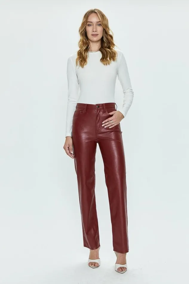 Pistola Denim Pants Women Cassie Super High Rise Straight 8211 Carmine Carmine