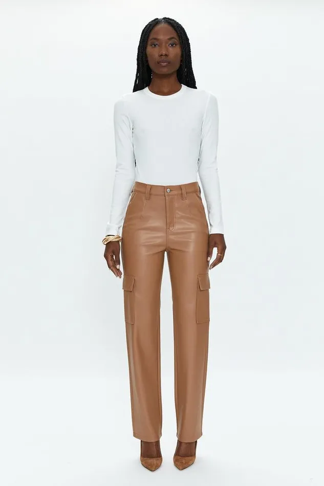 Pistola Denim Pants Women Cassie Utility Super High Rise Straight 8211 Almond Almond