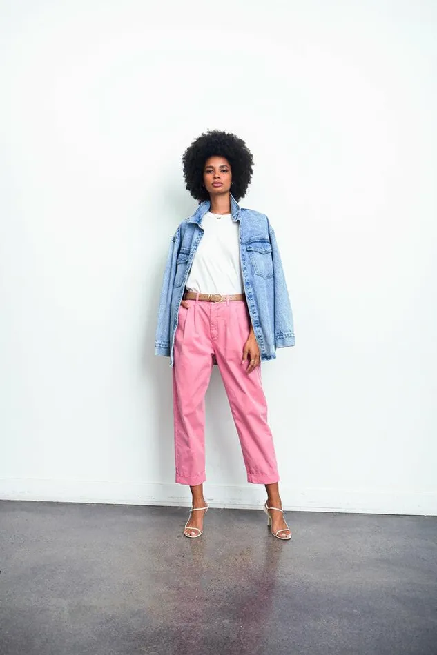 Pistola Denim Pants Women Kellin Pleated Trouser 8211 Flamingo Flamingo