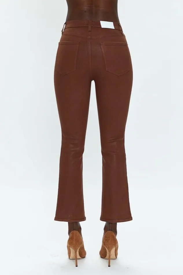Pistola Denim Pants Women Lennon High Rise Crop Boot 8211 Coated Saddle Coated Saddle