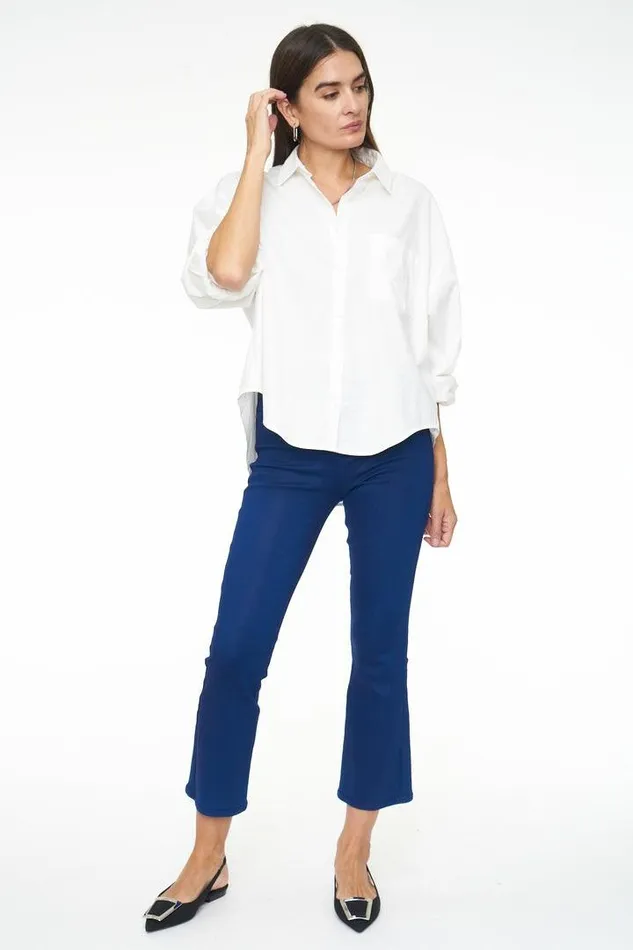 Pistola Denim Pants Women Lennon High Rise Crop Boot 8211 Coated Sapphire Coated Sapphire