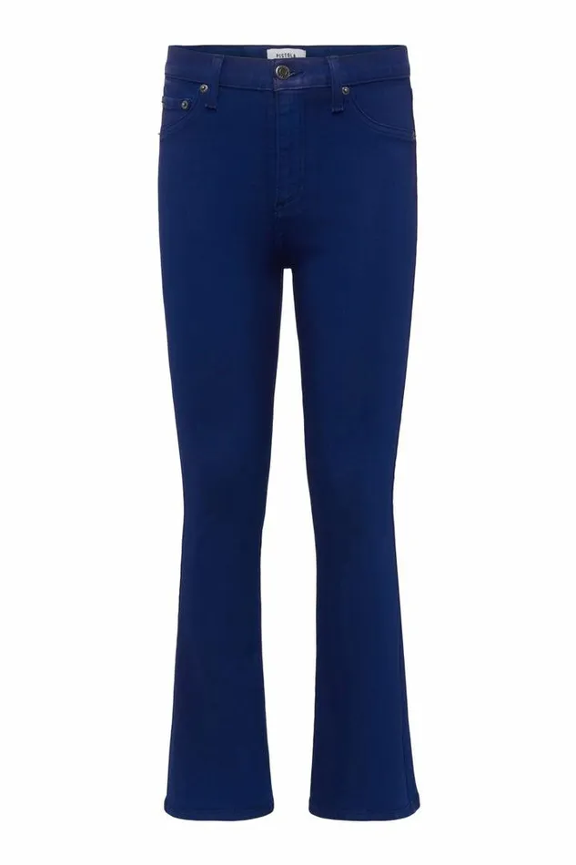 Pistola Denim Pants Women Lennon High Rise Crop Boot 8211 Coated Sapphire Coated Sapphire