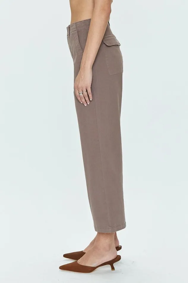 Pistola Denim Pants Women Sophia Wide Leg Utility Ankle 8211 Dark Mushroom Dark Mushroom