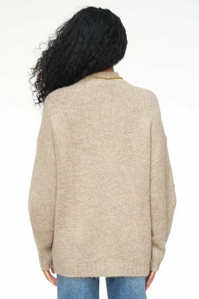 Pistola Denim Sweaters and Knits Women Carlen Mock Neck Sweater 8211 Taupe Taupe