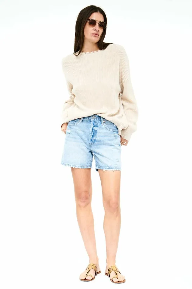 Pistola Denim Sweaters and Knits Women Darya Oversized Crewneck Pullover 8211 Dove Dove