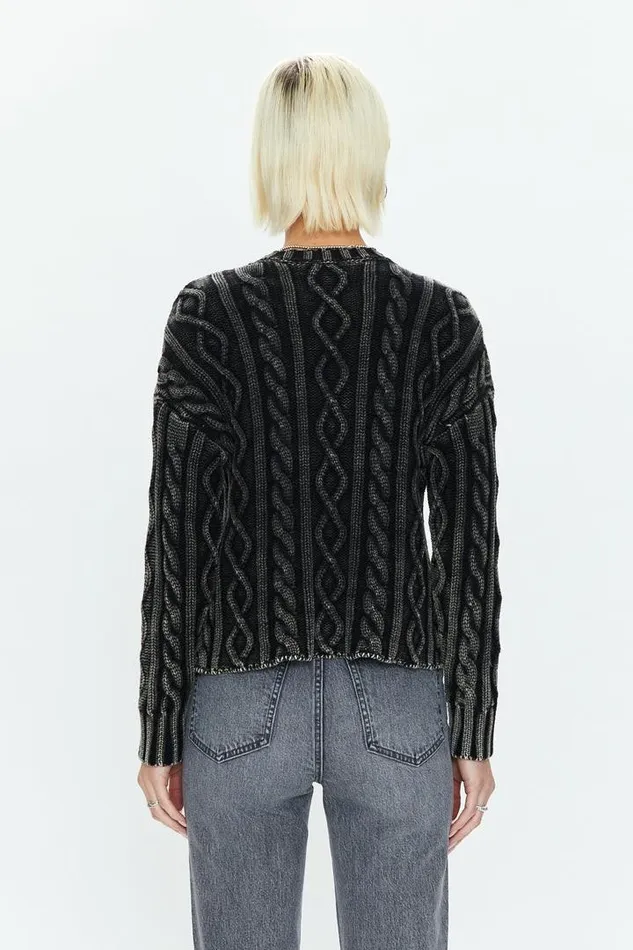 Pistola Denim Sweaters and Knits Women Eva Pullover Sweater 8211 Sandwashed Black Sandwashed Black