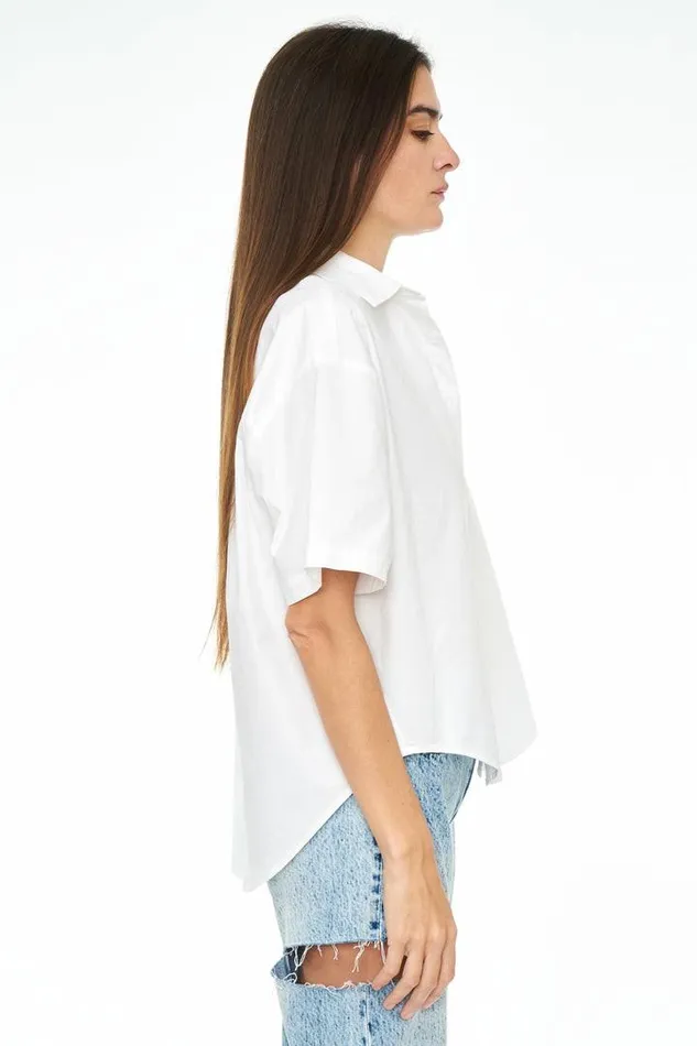 Pistola Denim Tops Women Cam Short Sleeve Button Down Shirt 8211 Le Blanc Le Blanc
