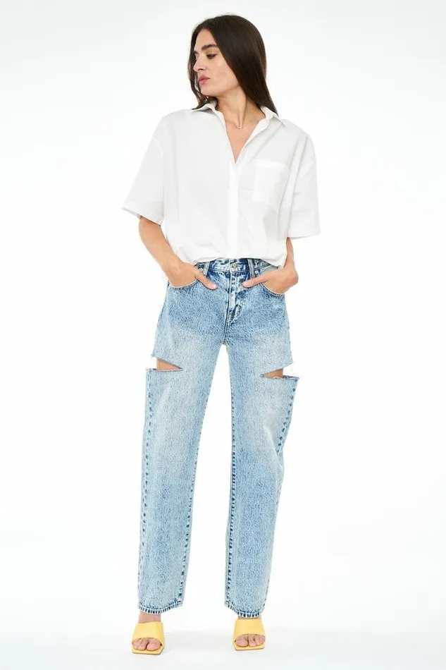 Pistola Denim Tops Women Cam Short Sleeve Button Down Shirt 8211 Le Blanc Le Blanc