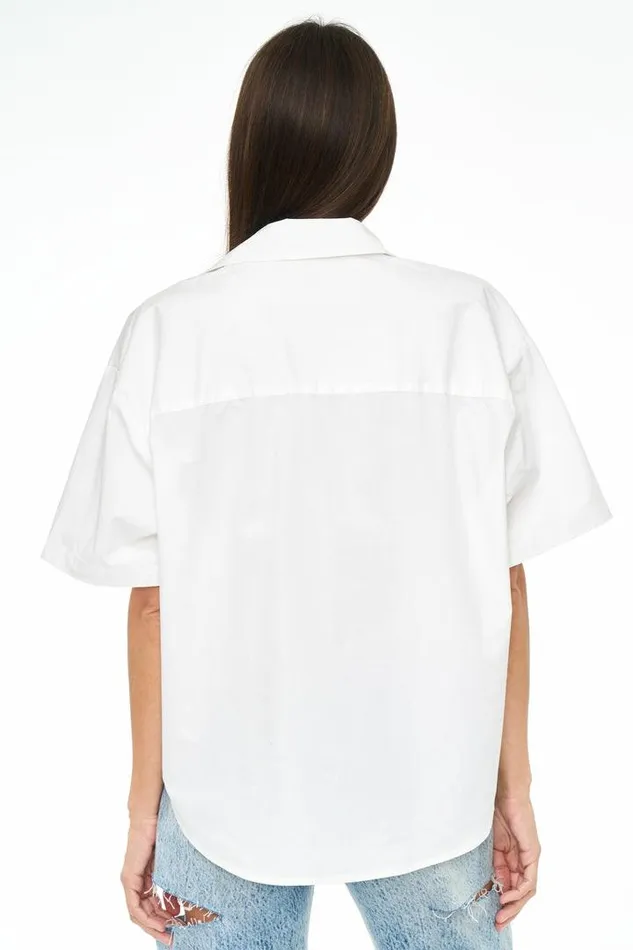 Pistola Denim Tops Women Cam Short Sleeve Button Down Shirt 8211 Le Blanc Le Blanc