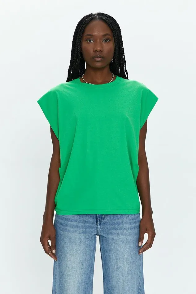 Pistola Denim Tops Women Trina Muscle Tee 8211 Green Apple Green Apple