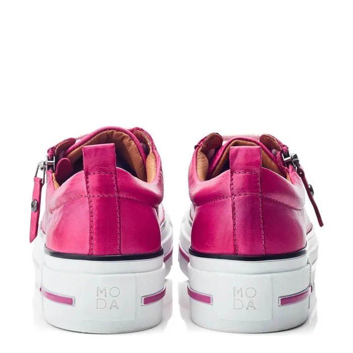 Platform Trainers Women Moda In Pelle Filician Dark Pink Leather