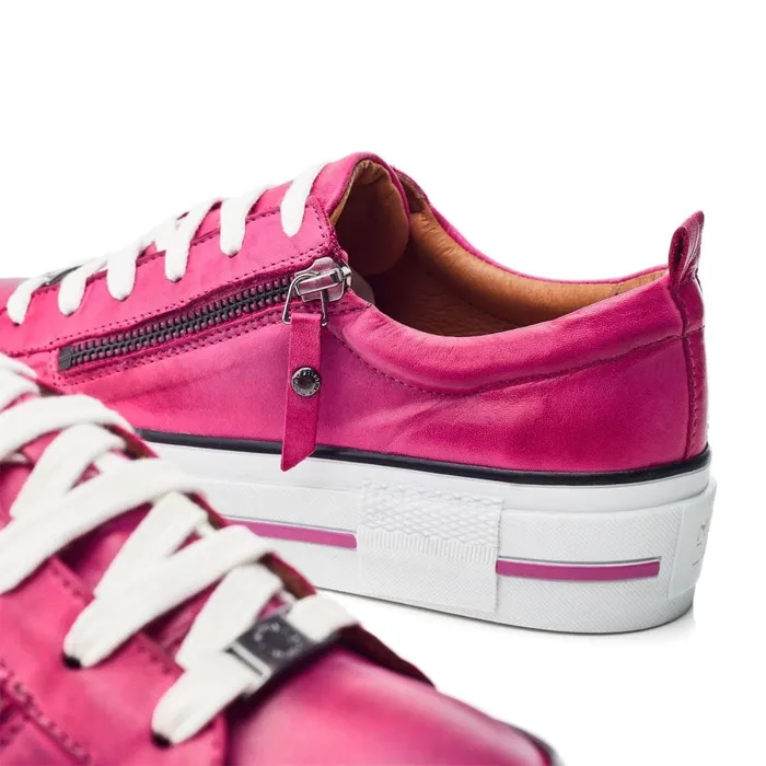 Platform Trainers Women Moda In Pelle Filician Dark Pink Leather