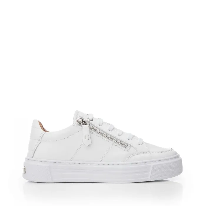Platform Trainers Women Moda In Pelle Shoon Sh Eltha White Leather