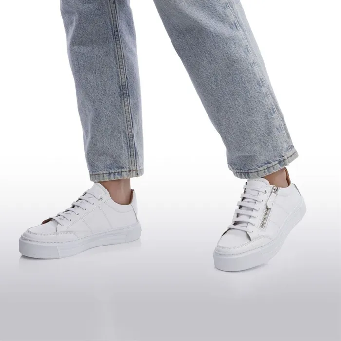 Platform Trainers Women Moda In Pelle Shoon Sh Eltha White Leather