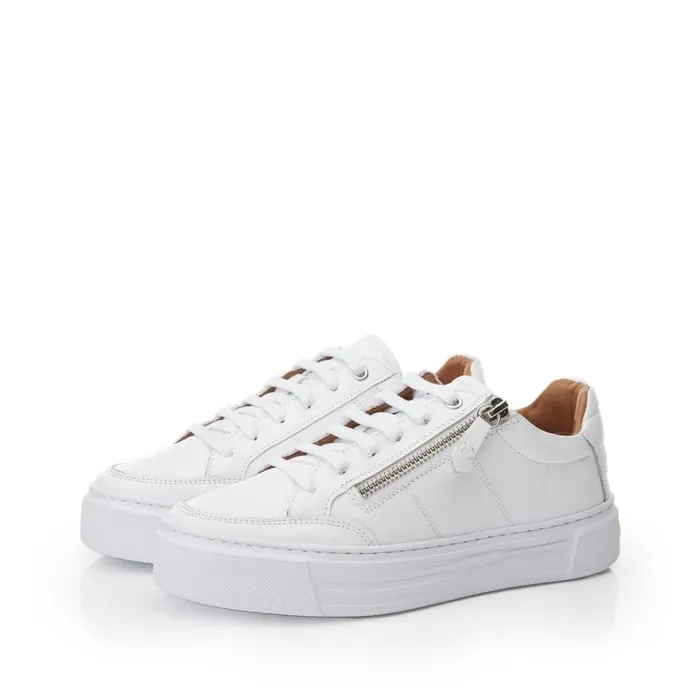 Platform Trainers Women Moda In Pelle Shoon Sh Eltha White Leather