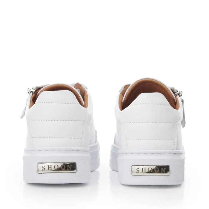 Platform Trainers Women Moda In Pelle Shoon Sh Eltha White Leather