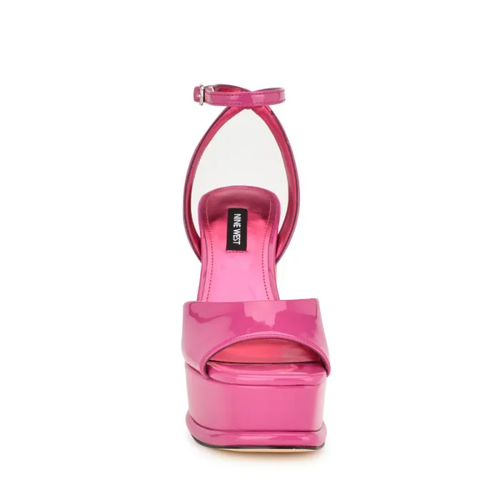 Platt Platform Ankle Strap Sandals Pink Patent Women Nine West Platforms Platt Platform Ankle Strap Sandals Pink Patent Women Nine West Platforms