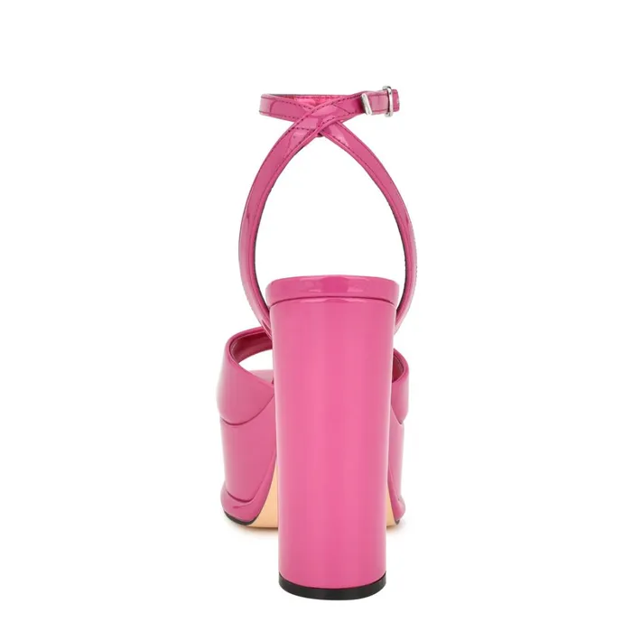 Platt Platform Ankle Strap Sandals Pink Patent Women Nine West Platforms Platt Platform Ankle Strap Sandals Pink Patent Women Nine West Platforms