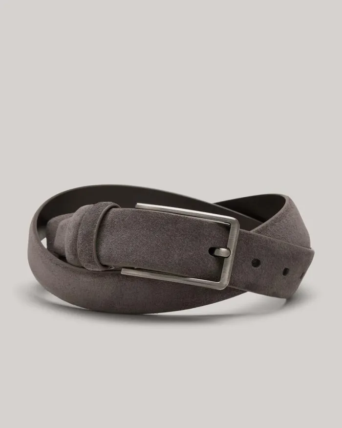 Politix Belts Men Suede Leather Belt Espresso