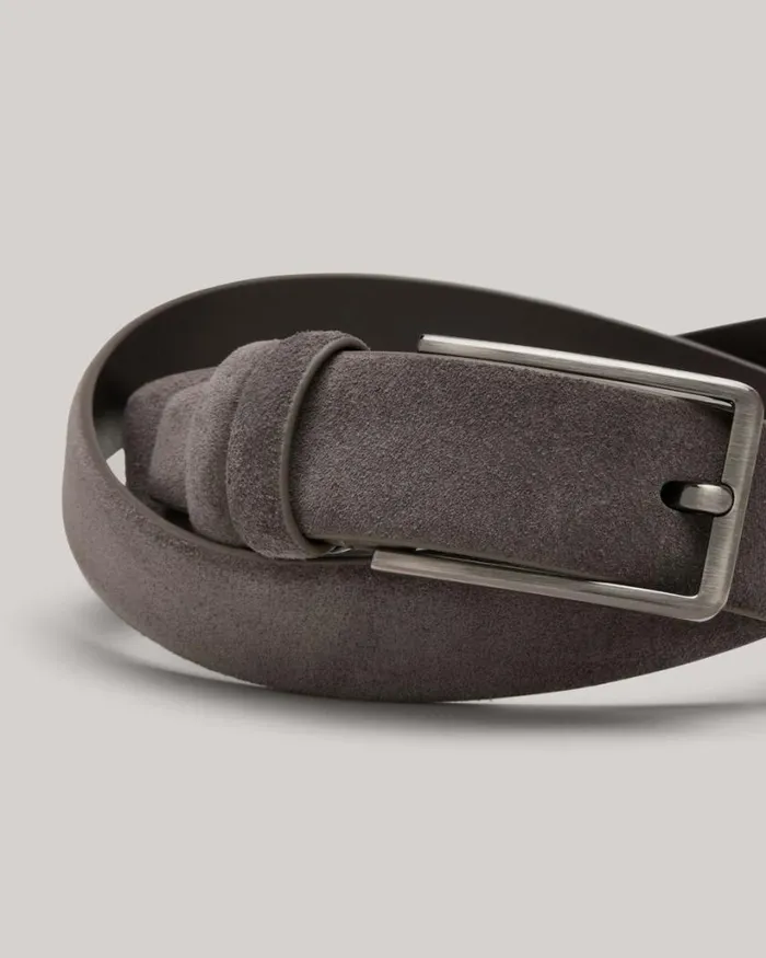 Politix Belts Men Suede Leather Belt Espresso