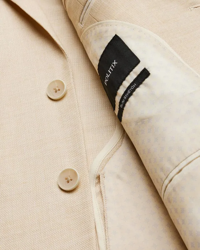 Politix Blazers Men Slim Stretch Textured Tailored Jacket Lemon