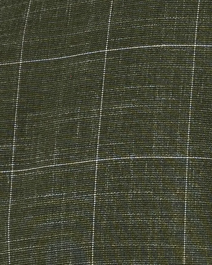 Politix Blazers Men Slim Stretch Windowpane Check Tailored Jacket Khaki Windowpane