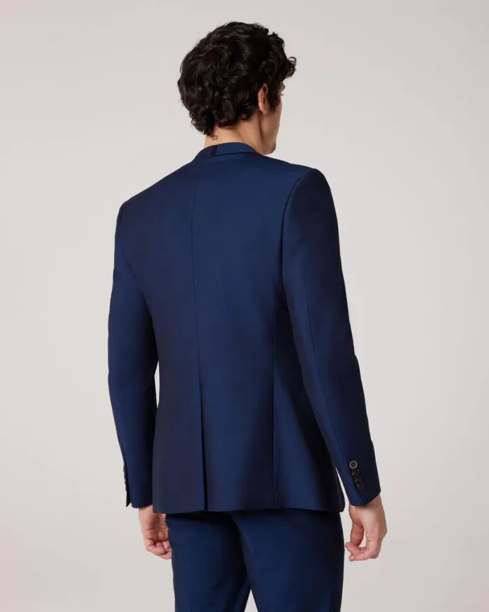 Politix Blazers Men Ultra Slim Fit TwoTone Tailored Jacket Navy Blue