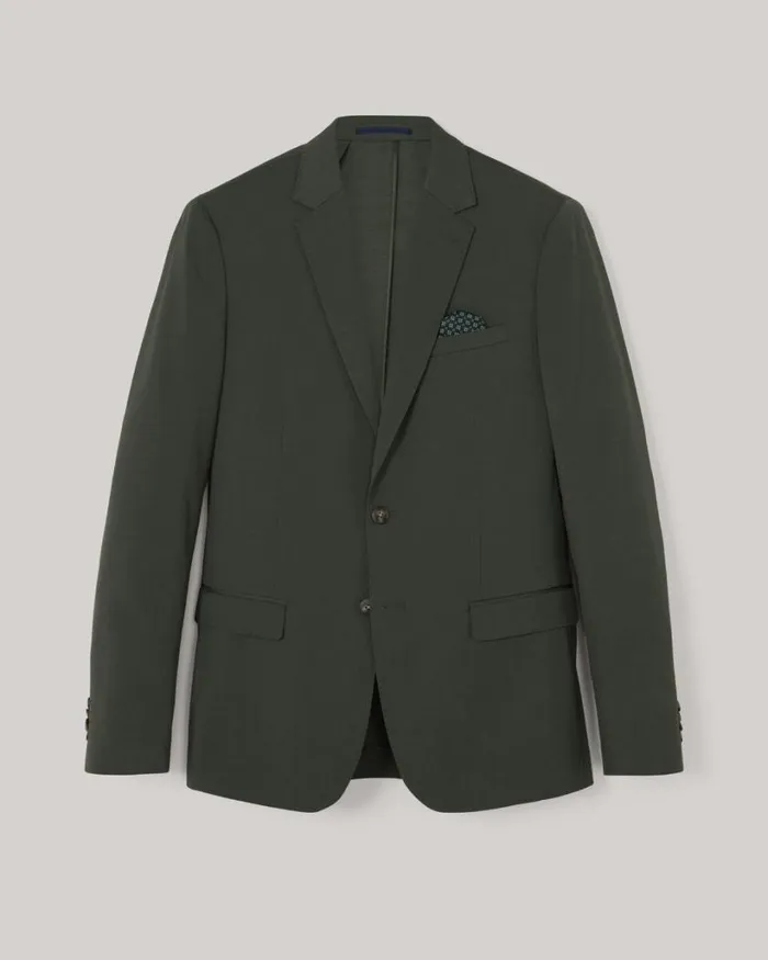 Politix Blazers Men Wool Blend Soft Tailored Jacket Khaki