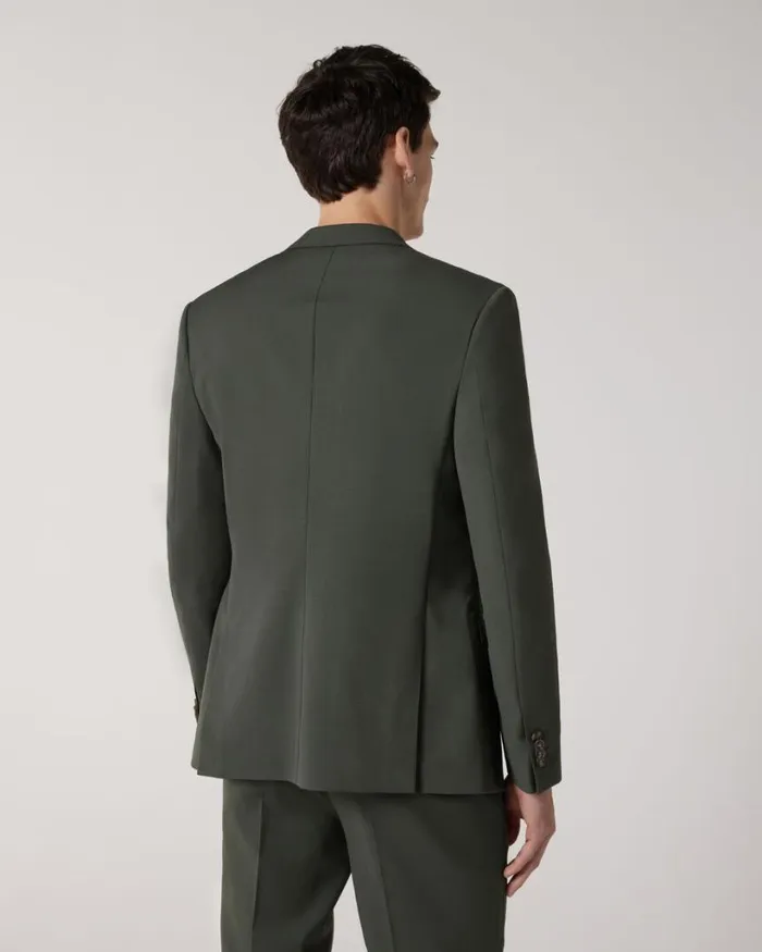 Politix Blazers Men Wool Blend Soft Tailored Jacket Khaki