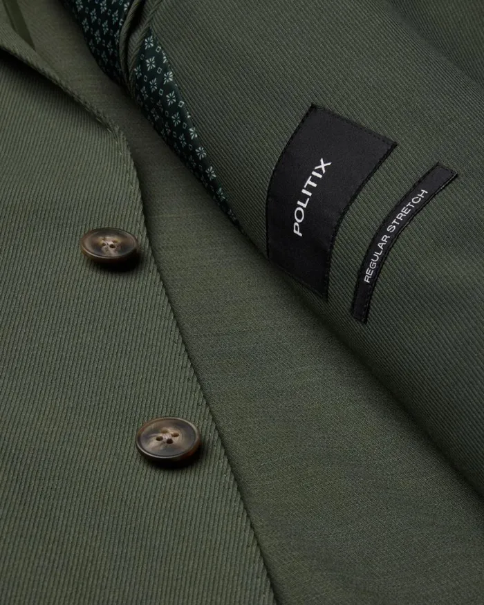 Politix Blazers Men Wool Blend Soft Tailored Jacket Khaki