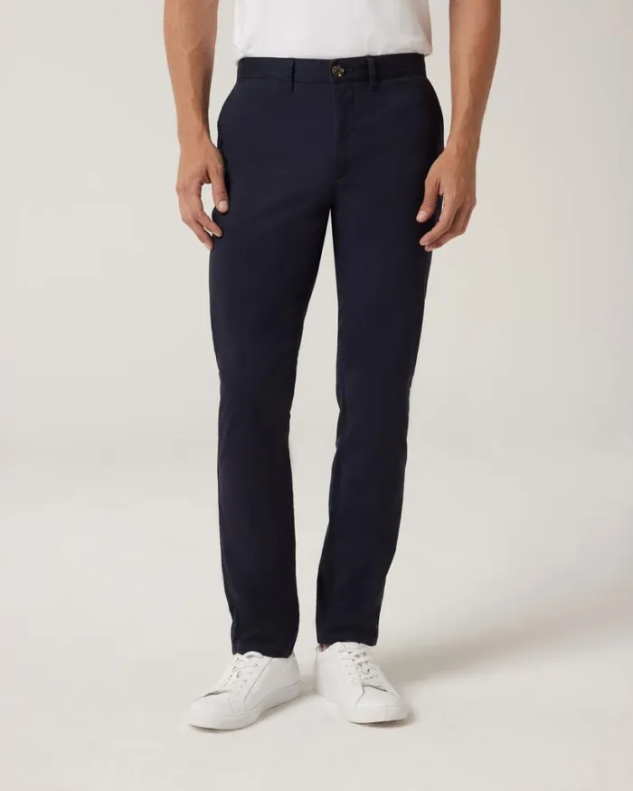 Politix Chinos Men Slim Stretch Cotton Chino Dark Navy