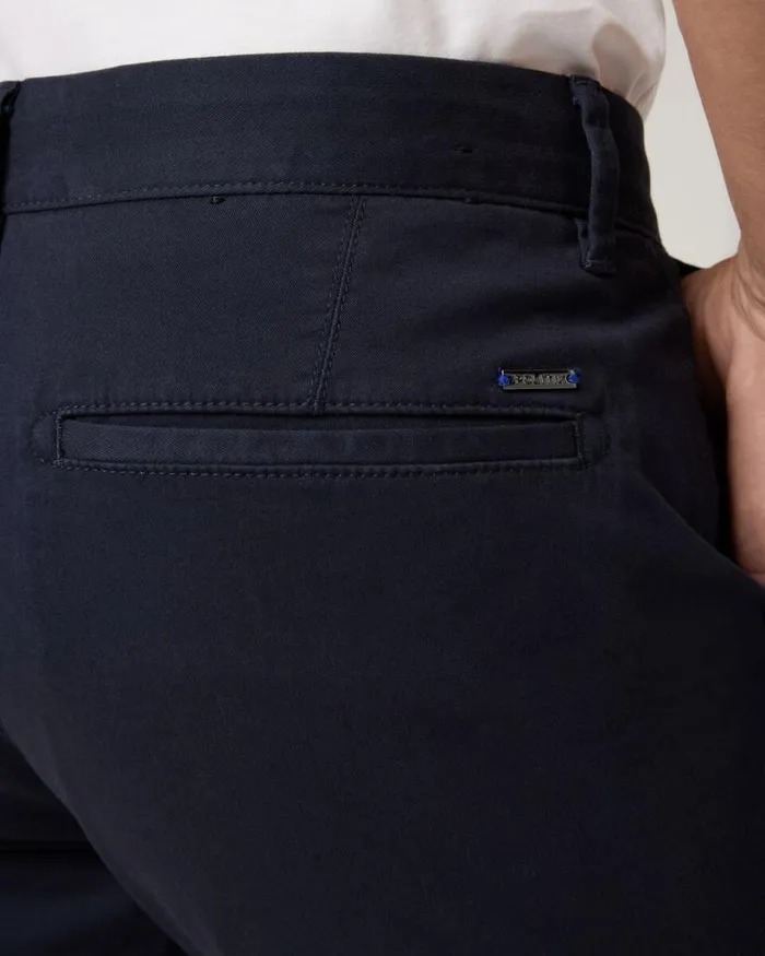 Politix Chinos Men Slim Stretch Cotton Chino Dark Navy