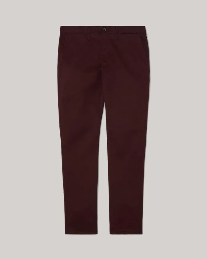 Politix Chinos Men Ultra Slim Stretch Cotton Chino Aubergine