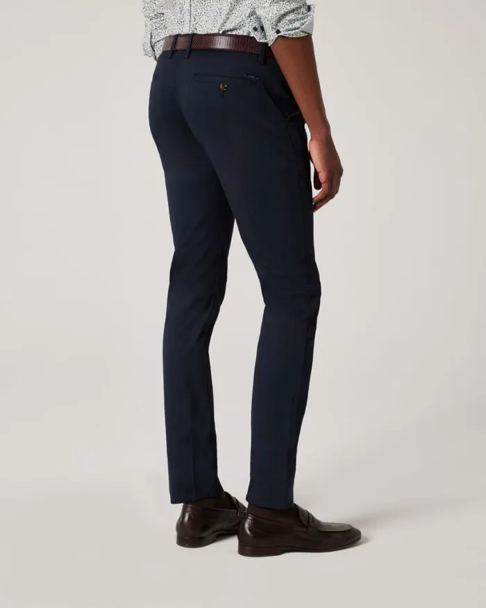 Politix Chinos Men Ultra Slim Stretch Cotton Chino Dark Navy