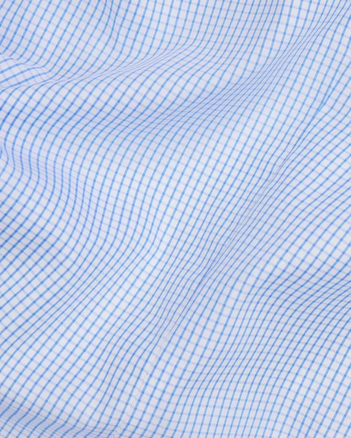 Politix Formal Shirts Men Microcheck Business Shirt Blue