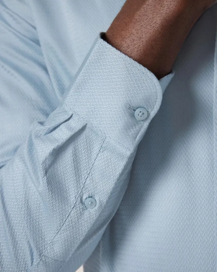 Politix Formal Shirts Men Regular Long Sleeve Dress Shirt Chalk Blue