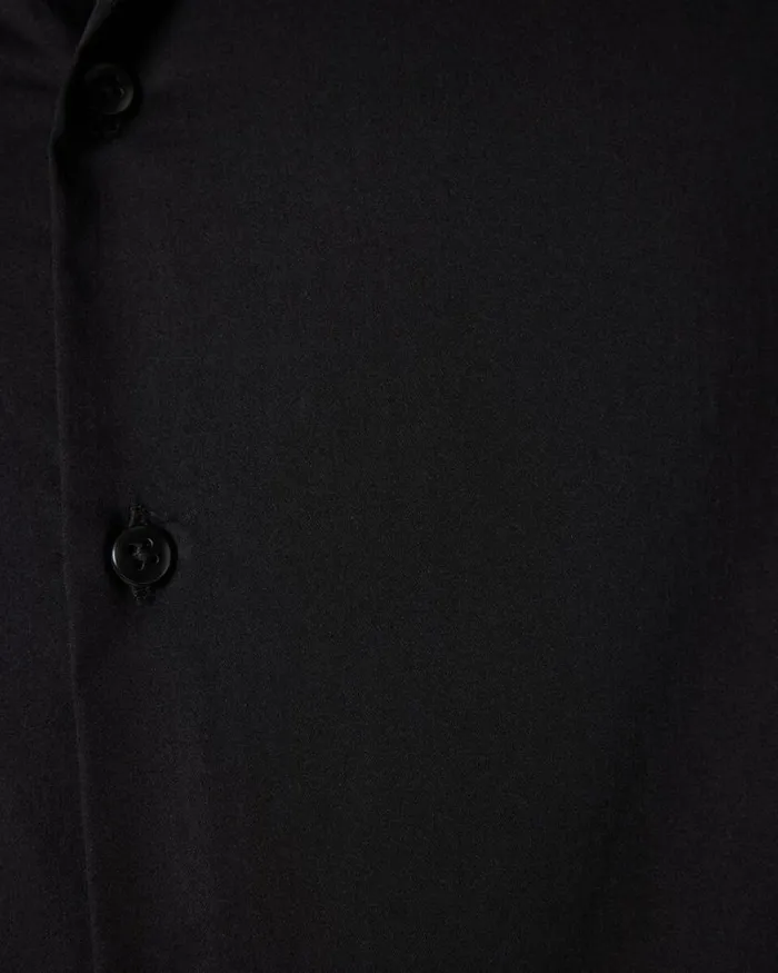 Politix Formal Shirts Men Slim Sateen Long Sleeve Shirt Black