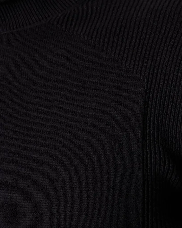 Politix Knitwear Men Classic Roll Neck Jumper Black