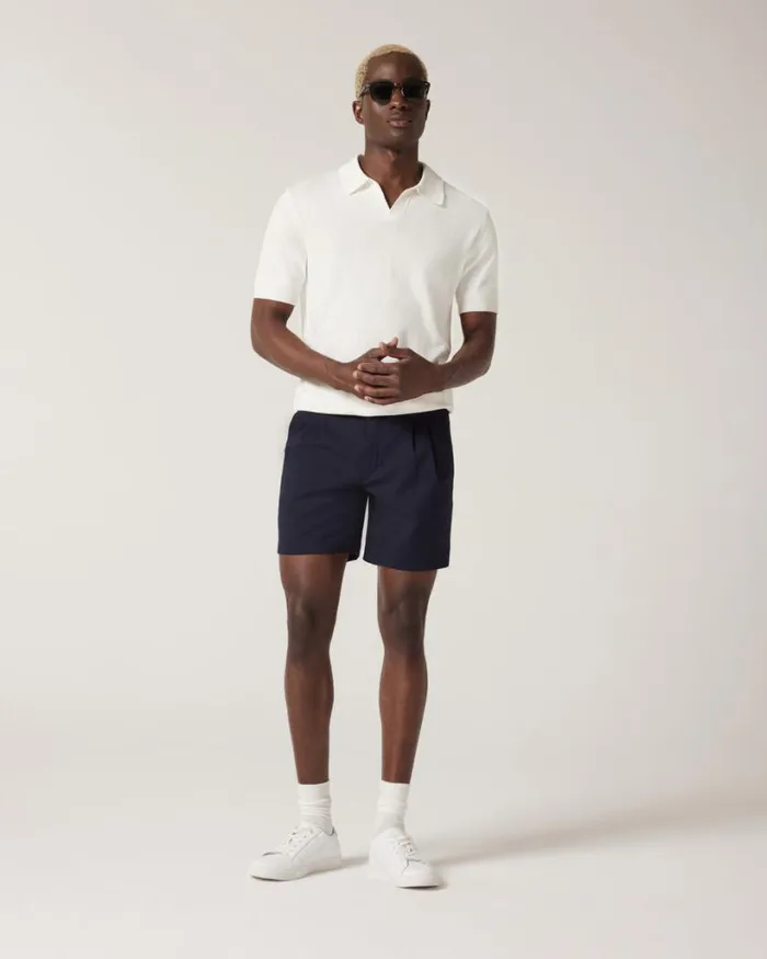 Politix Knitwear Men Short Sleeve Trophy Neck Knit White
