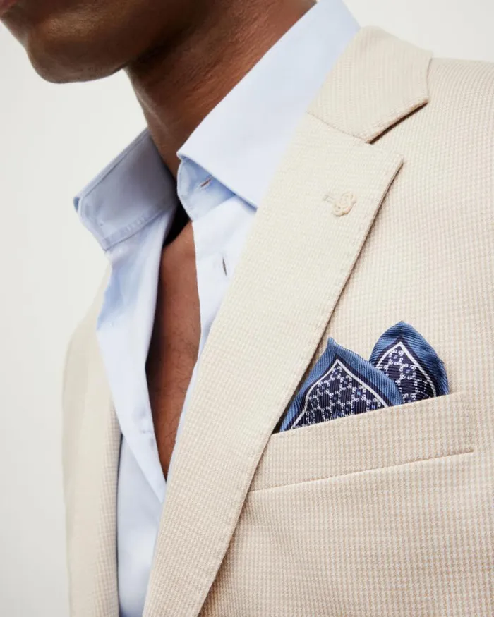 Politix Pocket Squares Men Double Sided Printed Pocket Square Navy