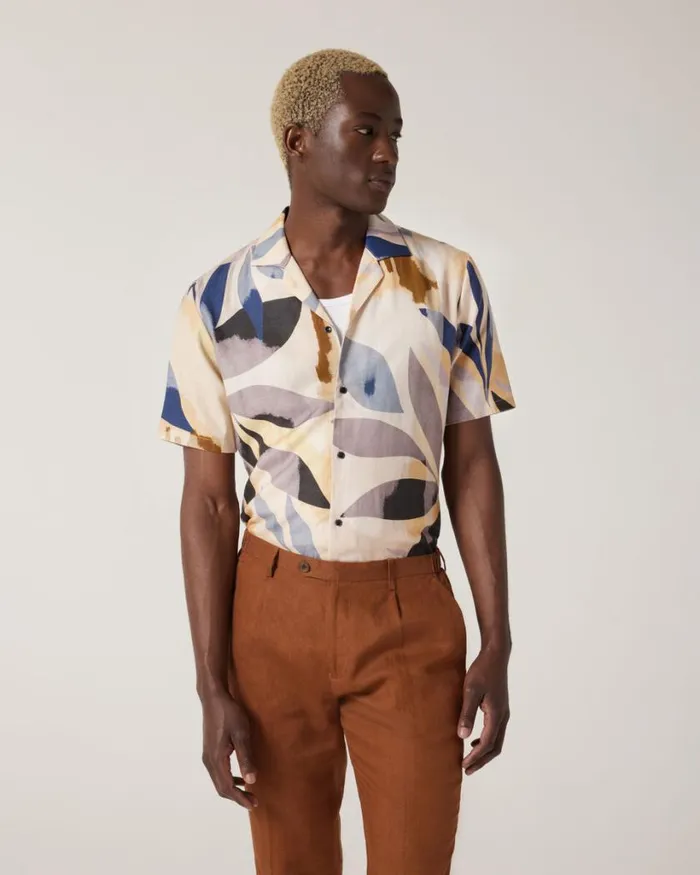 Politix Shirts Men Floral Print Short Sleeve Shirt Multi
