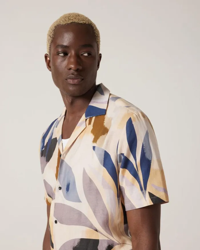 Politix Shirts Men Floral Print Short Sleeve Shirt Multi